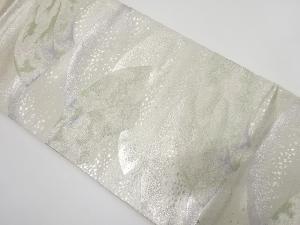 アンティーク 地紙に霞・箔散らし模様織り出し袋帯(着用可)